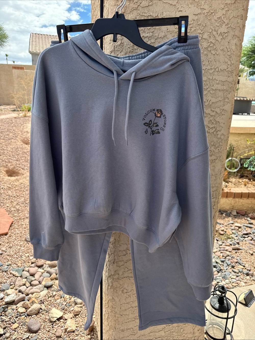Volcom Stone Blue Hoodie Crop Pants Sweats XL $107 P6